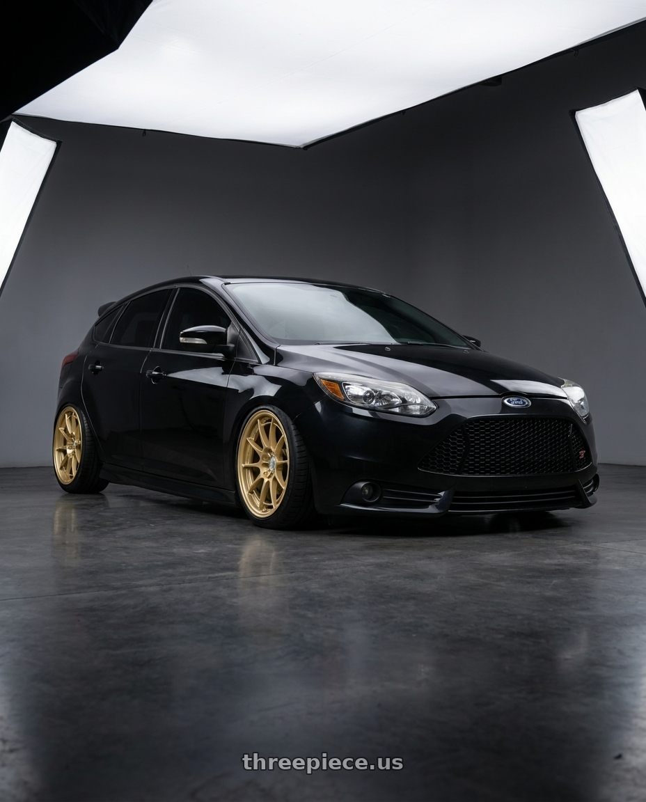 2013 focus st black with Enkei NT03+M 5x100 18x9.5+40 Gold wheels