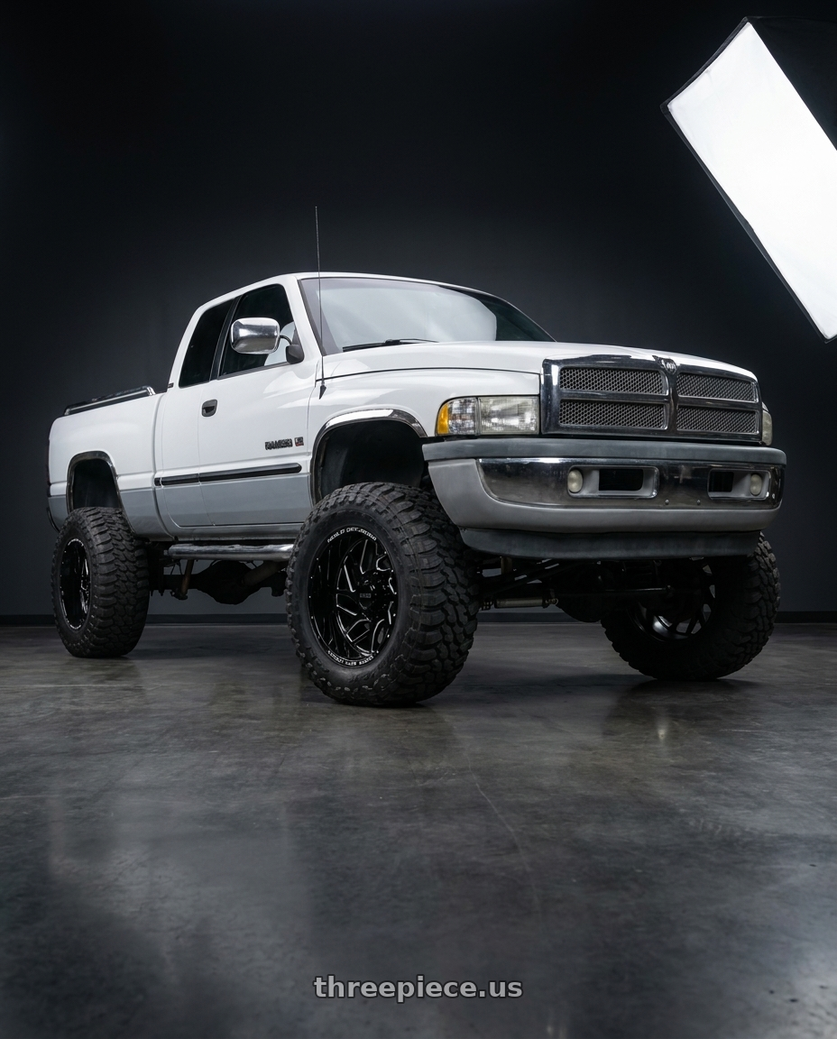 2001 dodge ram 1500 slt with WELD Off-Road Fulcrum 5x139.7 20x9 0 Gloss Black/Milled wheels