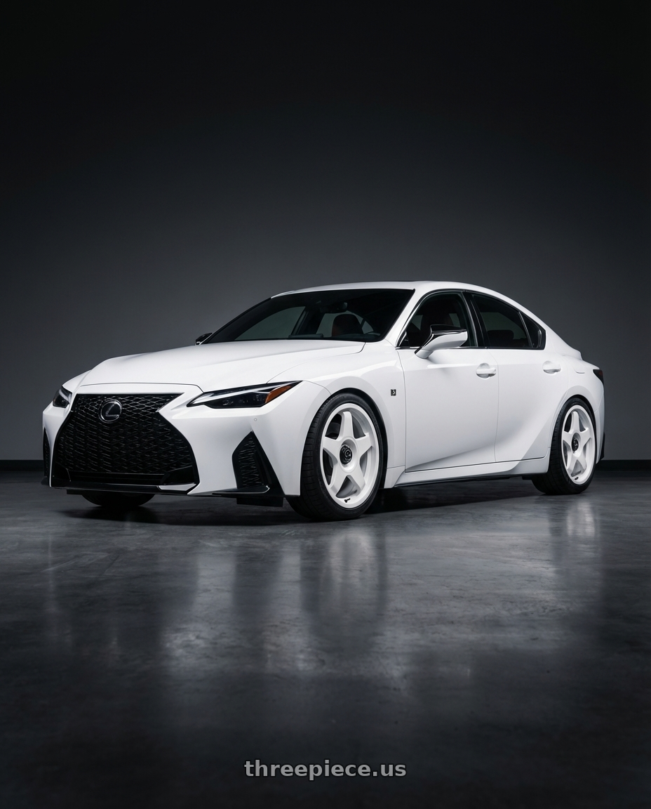 2024 Lexus IS 350 with fifteen52 CHICANE 5x114.3 / 5x120 19x8.5 +35 RALLY WHITE (GLOSS WHITE) wheels