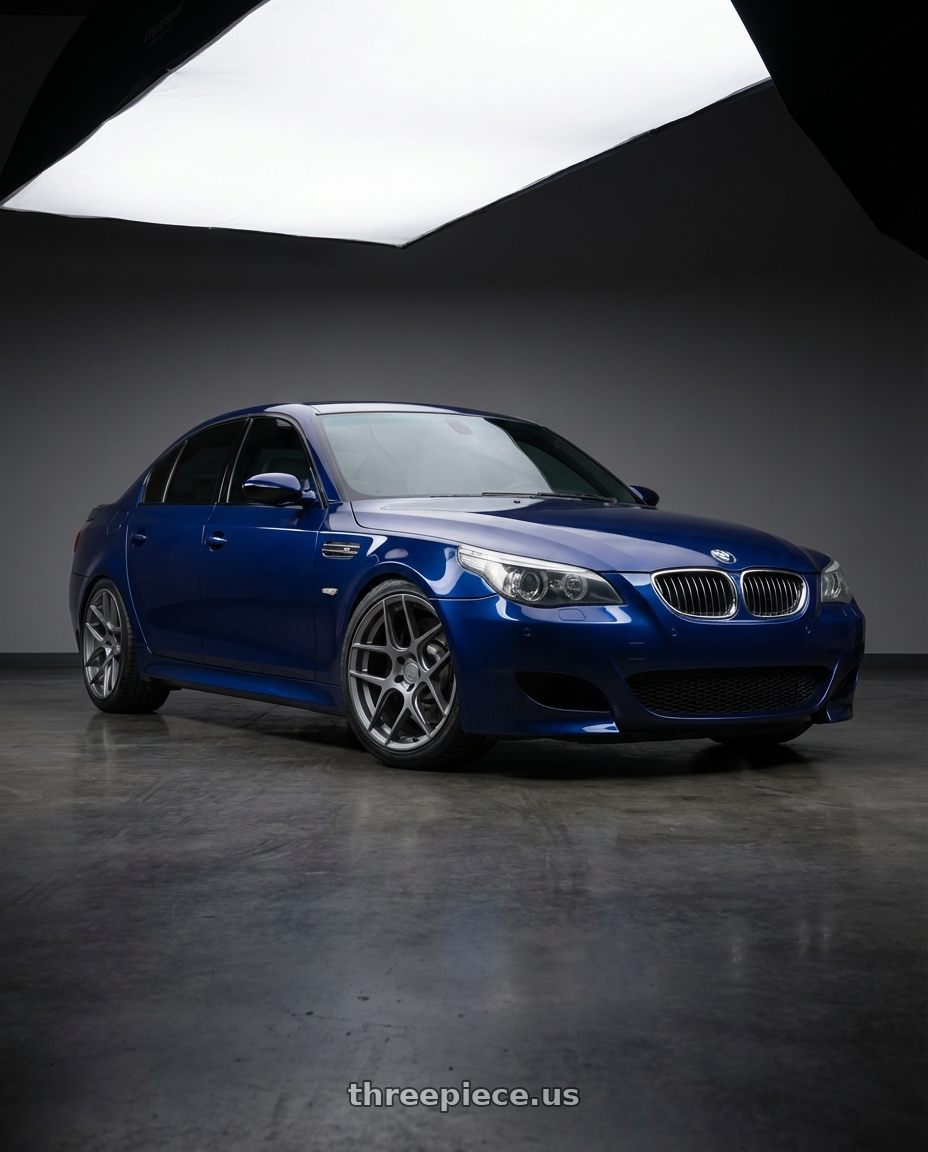 2010 BMW M5 E60 with Aodhan AFF2 5x120 19x9.5+35 Matte Gray wheels