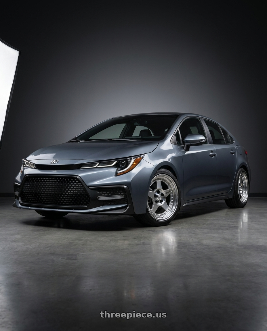 2023 Toyota Corolla xse with Work Meister Cr01 5x100 16x7.5+39 O Disk Bright Buff Finish wheels