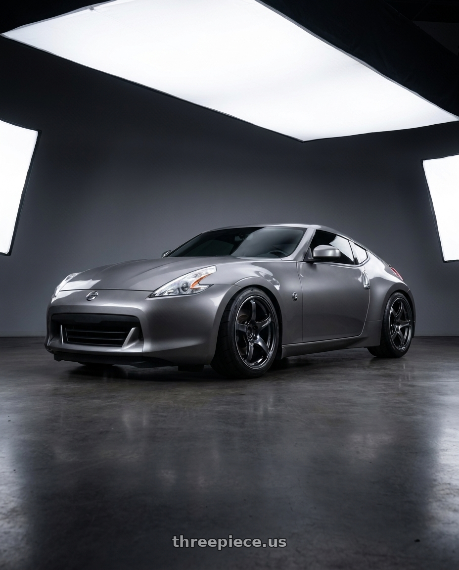 2009 Nissan 370z with Advan Racing TC4 5x114.3 18x10.5 +15 BLACK GUNMETALLIC & RING wheels