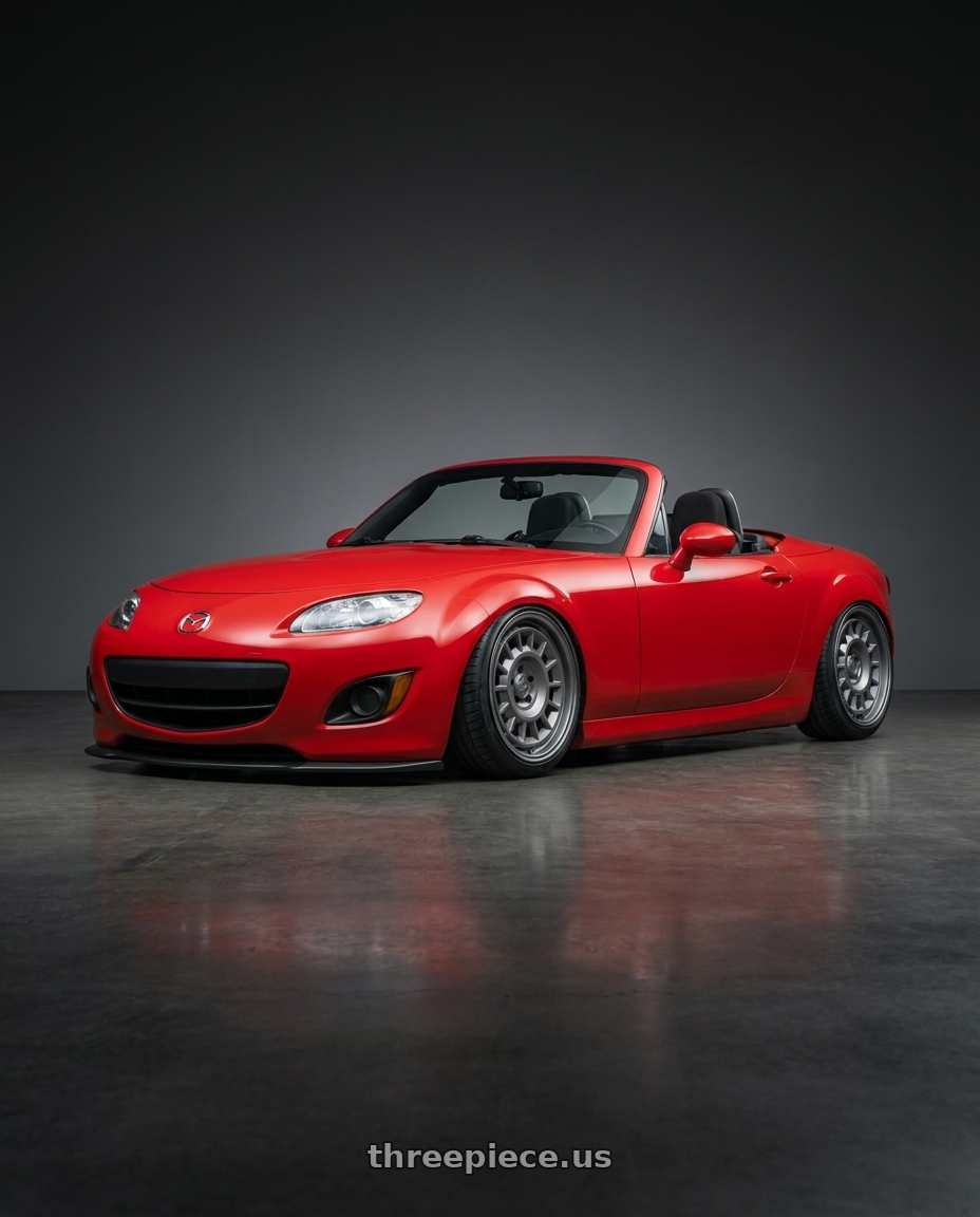 2012 Mazda MX-5 Miata NC with fifteen52 ALPEN MX 5x114.3 17x8 +38 FROSTED GRAPHITE (SATIN GREY) wheels