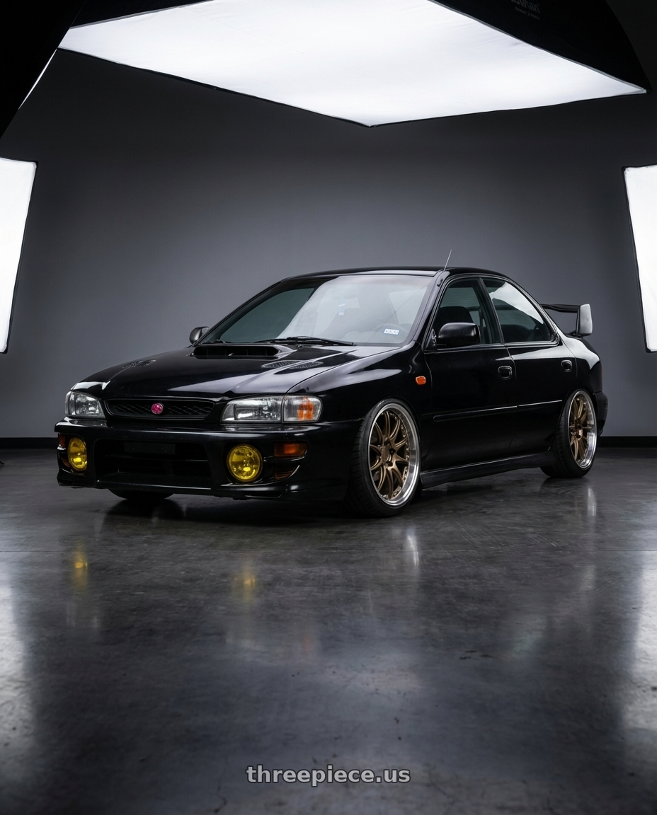 1998 Subaru Impreza Gc8 with Esr Wheels Cs Series Cs12 5x100 18x85 30 Matte Bronze 18x85 Et30 wheels
