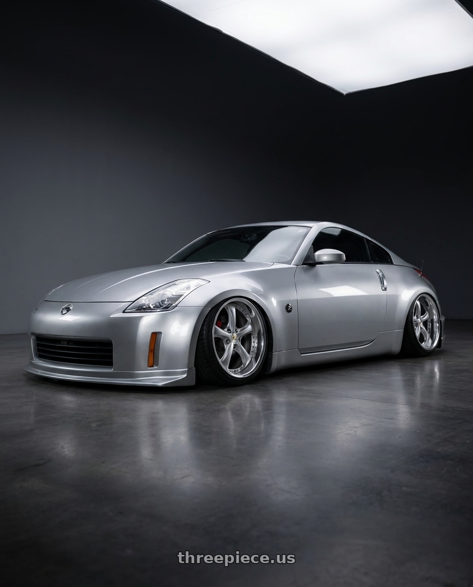 2005 Nissan 350z with Work Wheels VS-KF 5x98 19x10-48 Light Grey Silver L Disk FULL REVERSE wheels
