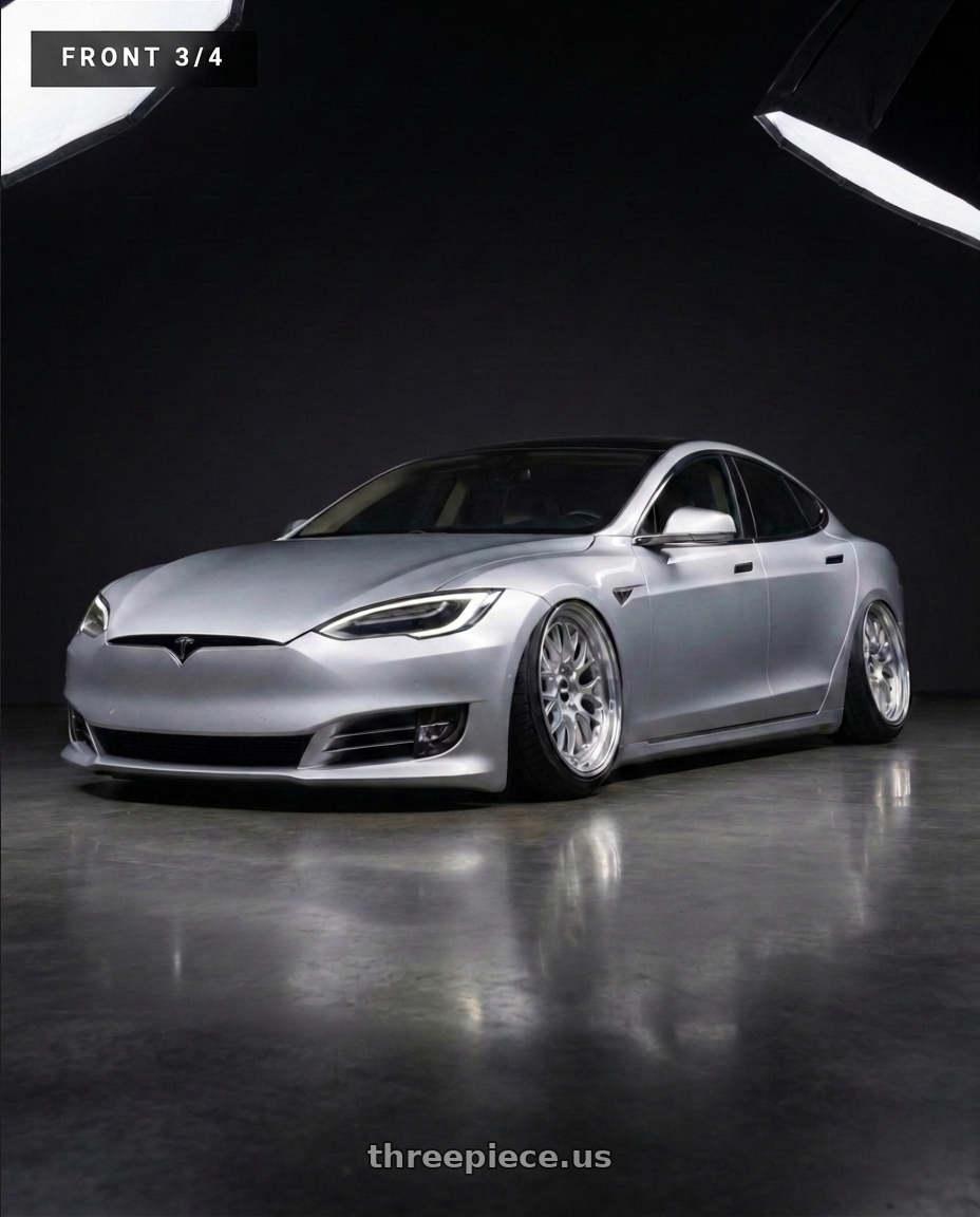 2018 tesla model s with ESR Wheels RF2 5x120 19x8.5 +30 Chrome wheels