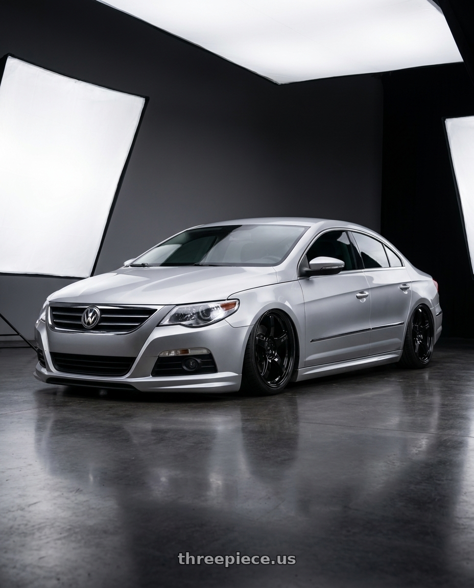 2015 Volkswagen CC with Gram Lights 57CR 5x112 19x10.5+22 Glossy Black wheels