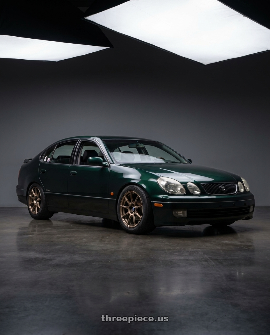 1998 toyota aristo with WedsSport SA-99R 5x114.3 17x7.5+45 Face FR / EJ-Bronze wheels