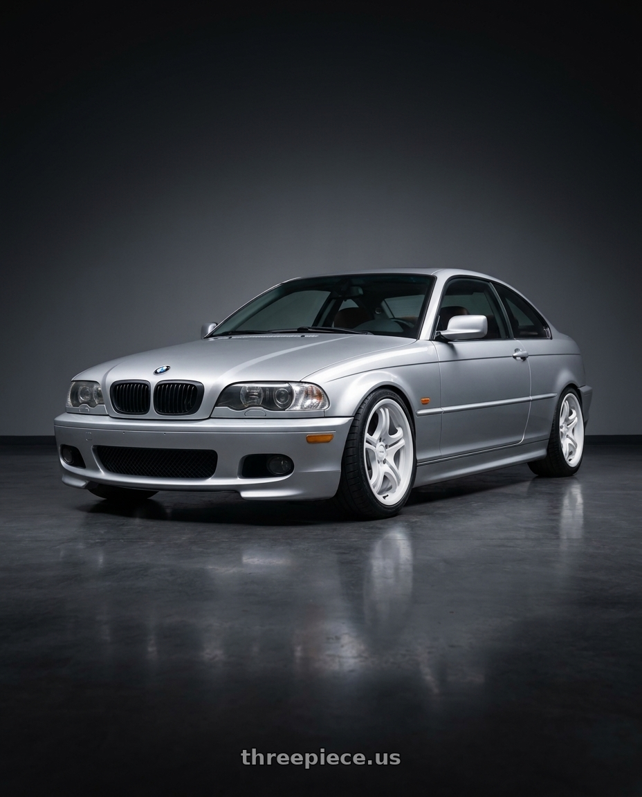 2001 bmw 330ci with Kansei K16W Neo 5x114.3 18x9 35 Gloss White wheels