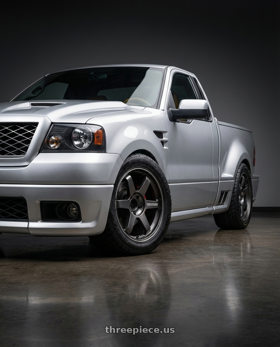 2005 Ford Lightning Concept with Volk Racing TE37 Ultra Large PCD 6x139.7 20x9.5+0 Diamond Dark Gunmetal wheels front three quarter view lowered stance