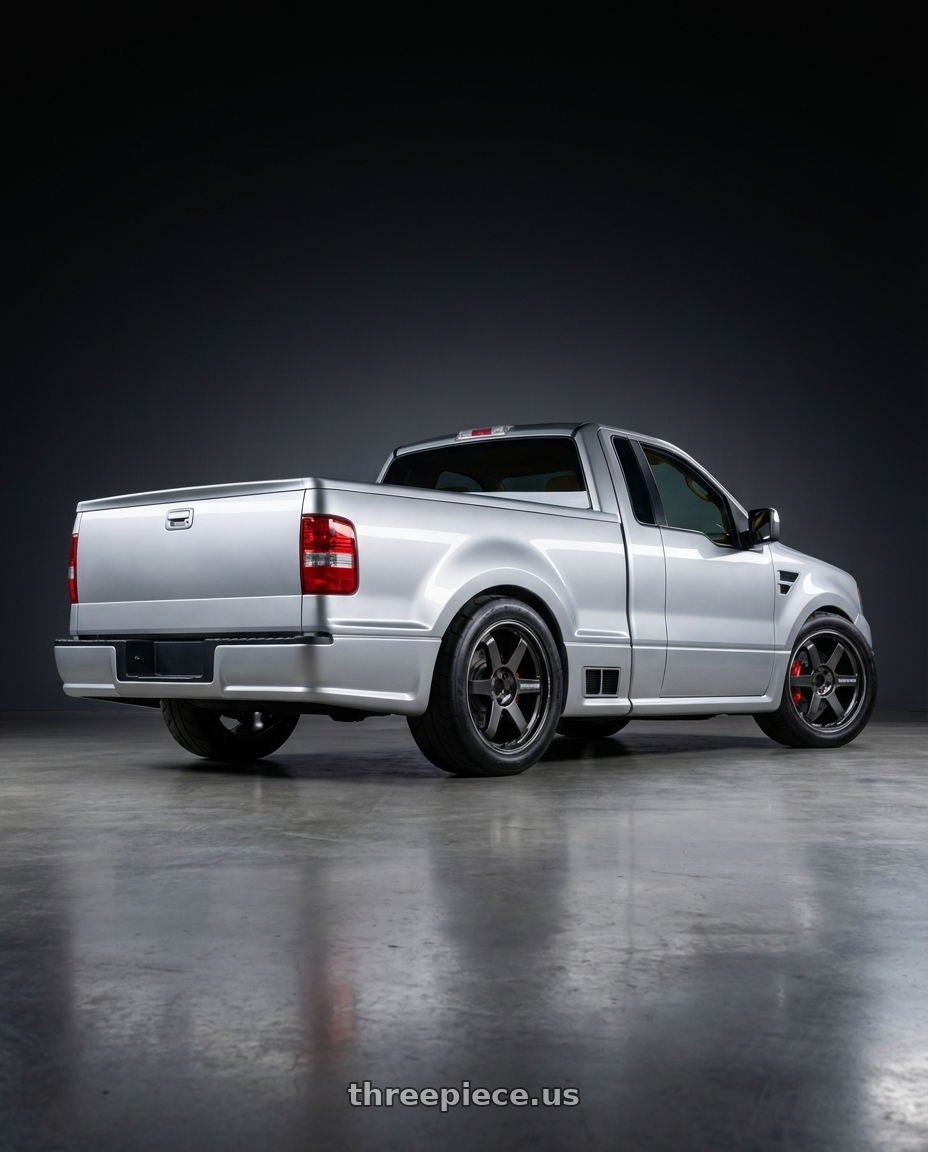 2005 Ford Lightning Concept with Volk Racing TE37 Ultra Large PCD 6x139.7 20x9.5+0 Diamond Dark Gunmetal wheels rear three quarter view meaty tires