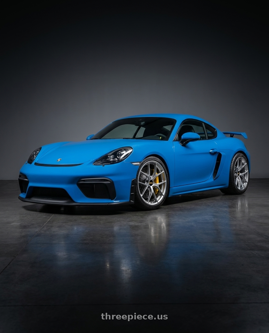 2021 Porsche 718 gt4 with BBS FI-R 5x130 20x9 +48 Diamond Silver wheels