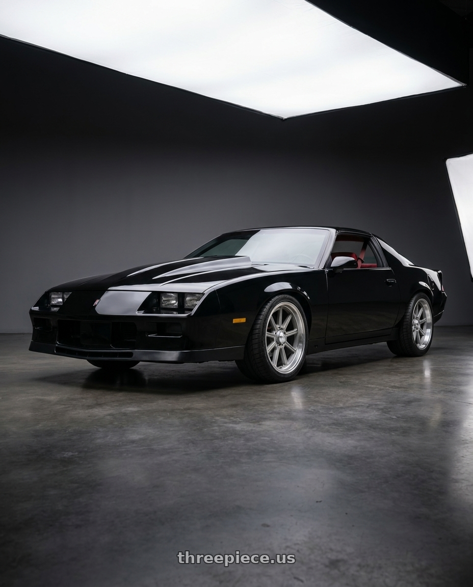 1982 Chevy Camaro with American Racing Vintage VN510 DRAFT 5X114.3 18X8 0 VINTAGE SILVER W/ DIAMOND CUT LIP wheels