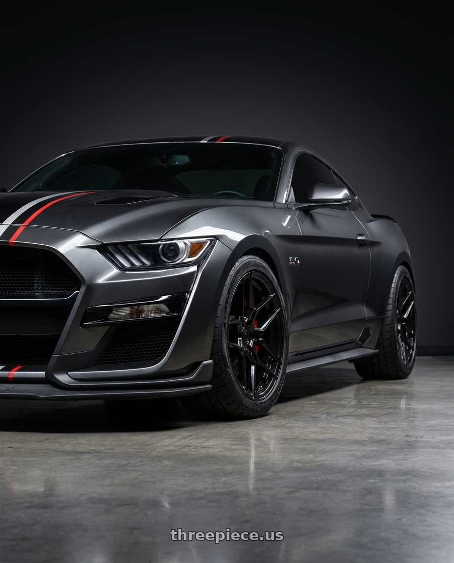 2017 Ford Mustang GT with Rohana RFX11 5x114.3 19x9.5+40 Gloss Black wheels