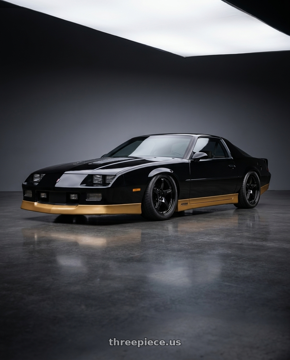 1988 Chevy Camaro with Gram Lights 57CR 4x100 17x7 +40 Gloss Black wheels
