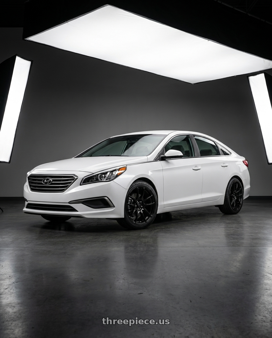 Hyundai Sonata Se 2017 with Vors TR4 5x114.3 19x8.5  +35 Gloss Black wheels
