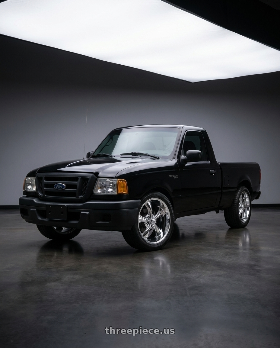 2004 ford ranger black regular with Ridler Type 695 5x114.3 17x8+0 Chrome wheels