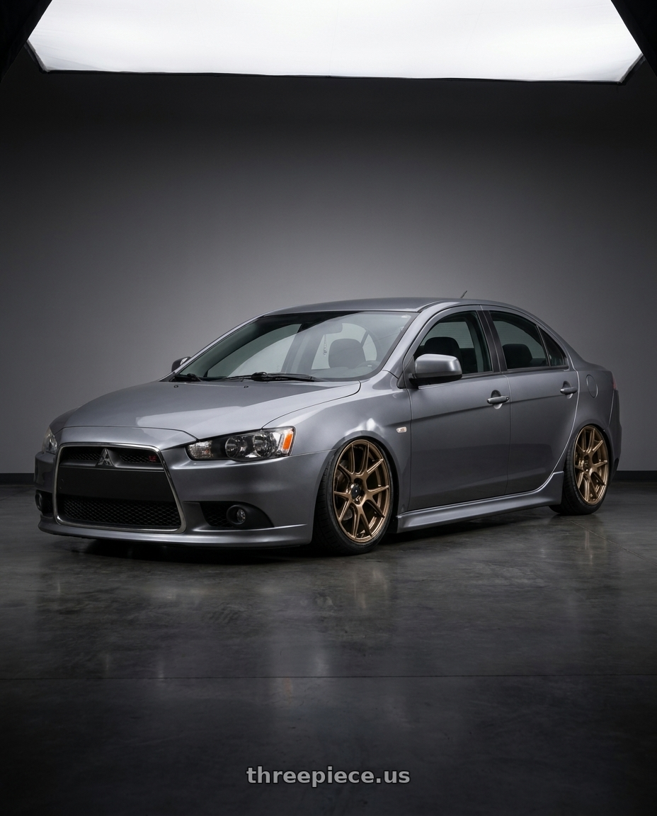 2014 Mitsubishi Lancer Ralliart with Konig Ampliform 5x114.3 18x9.5+25 Gloss Bronze wheels