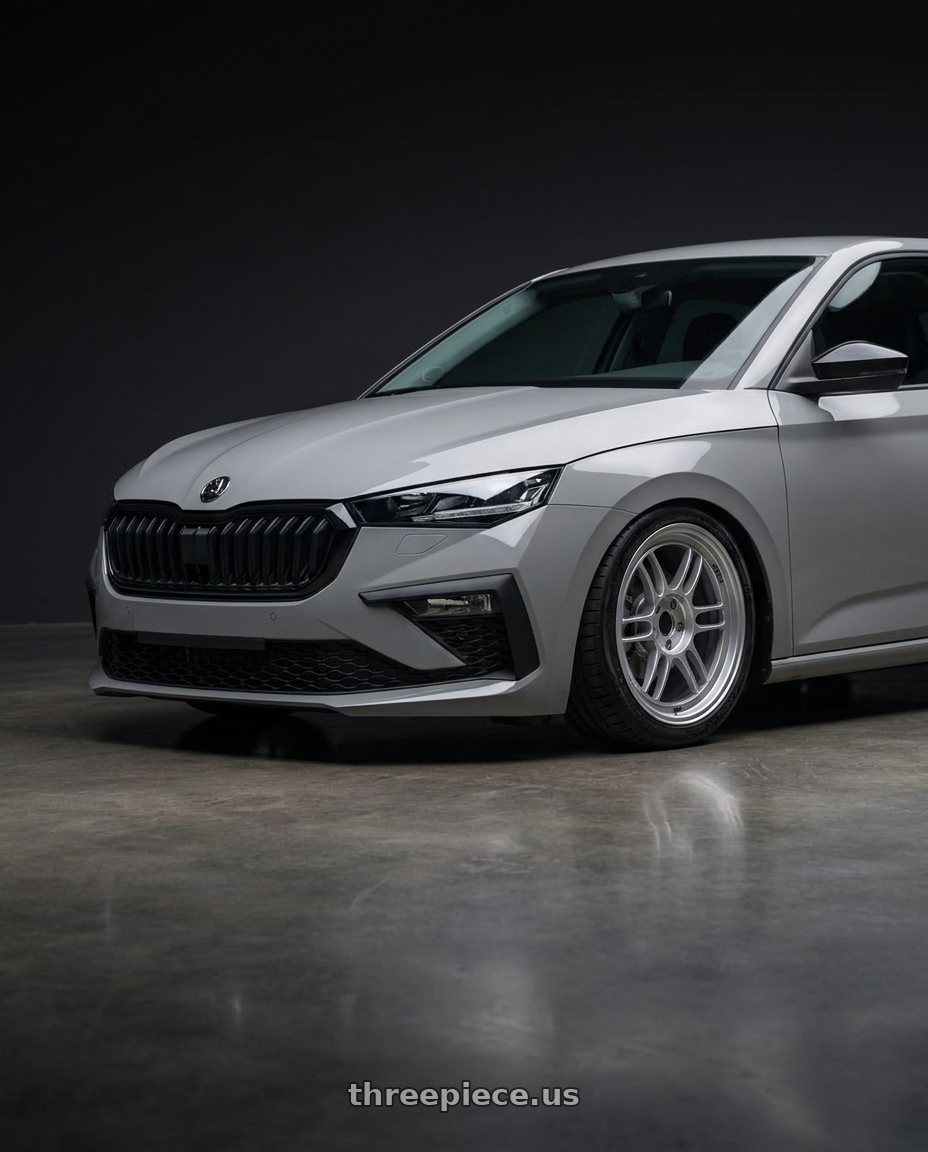 2024 Škoda Scala with Enkei RPF1 5x100 18x8+35 Silver wheels