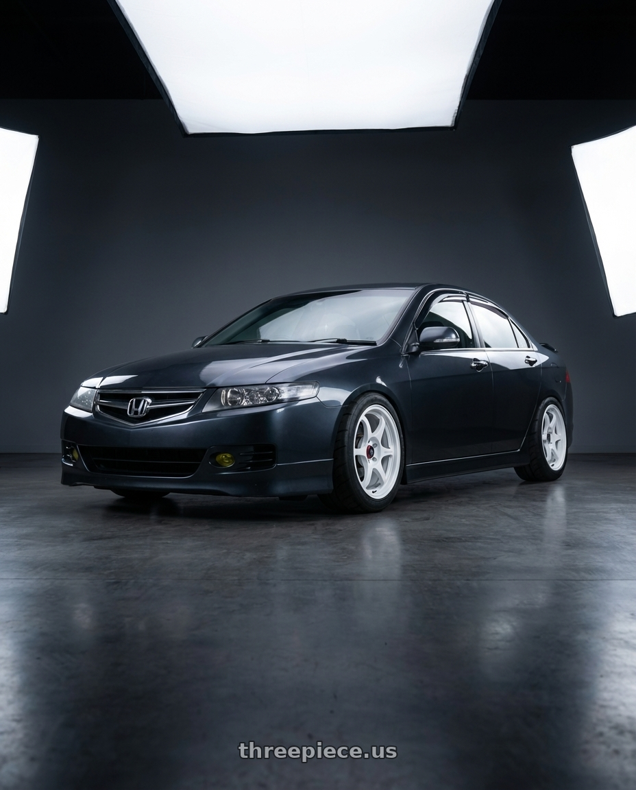 2006 Honda accord euro cl9  with Enkei PF06 5x114.3 17x9+45 White Machined wheels