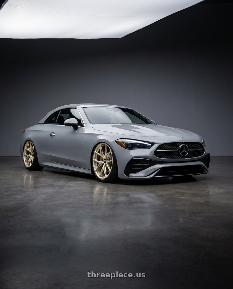 2024 Benz cle cabriolet alpine grey with BBS FI-R Evo 5x112 19x9.5+15 White Gold wheels