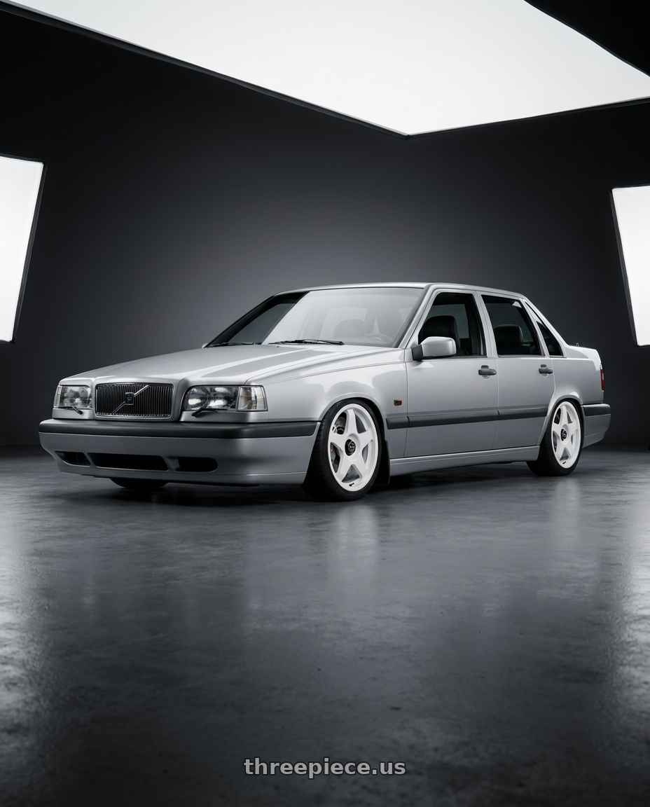 1996 Volvo 850 GLE, Silver, Big brake kit silver 6 piston calipers. with fifteen52 CHICANE 5x108 / 5x112 18x8.5 +45 RALLY WHITE (GLOSS WHITE) wheels