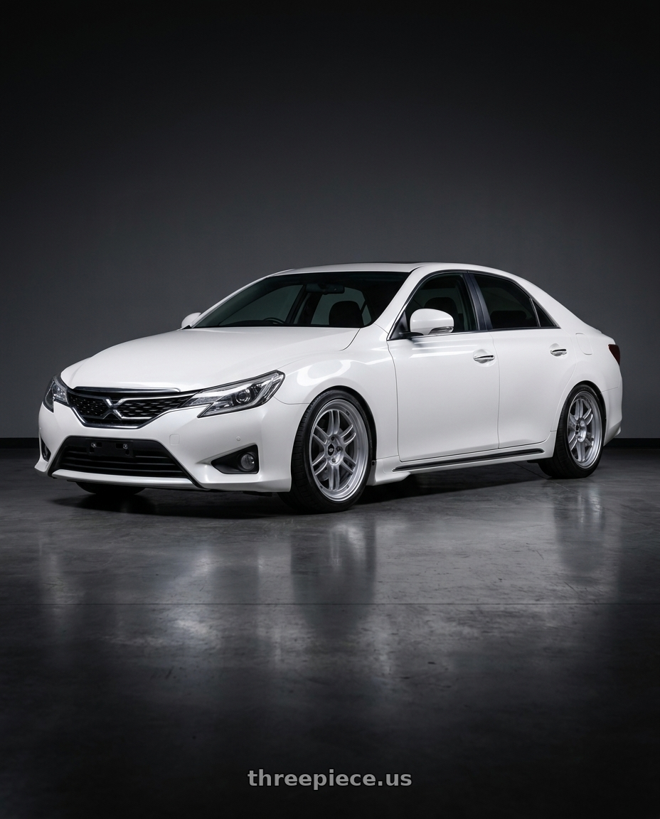 2014 Toyota Mark X with Enkei RPF1 5x114.3 18x8.5+30 Silver wheels