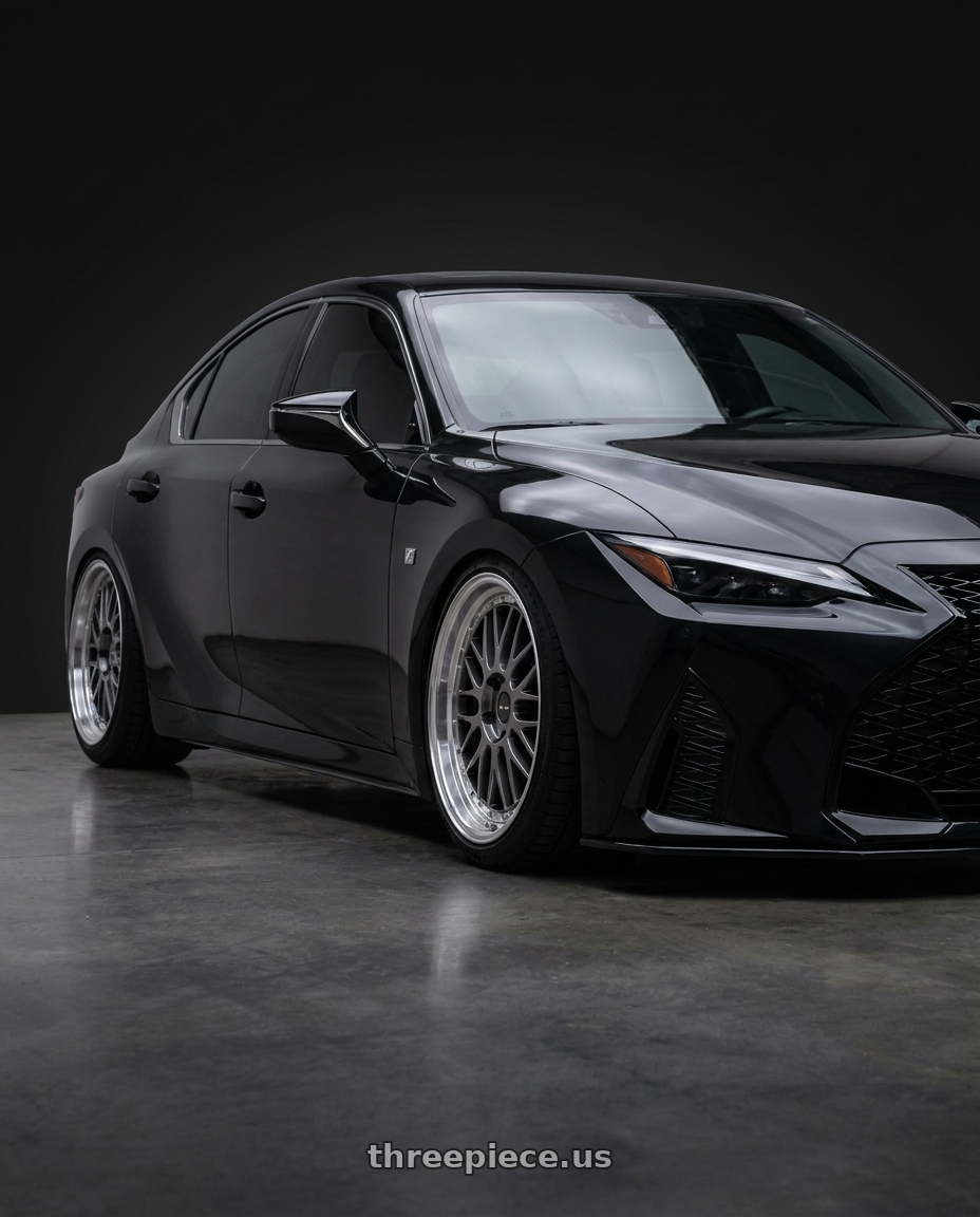 2025 lexus is350 f sport with Vors VR8 5x114.3 17x8  +35 Hyper Black Machine Lip Chrome Rivet wheels