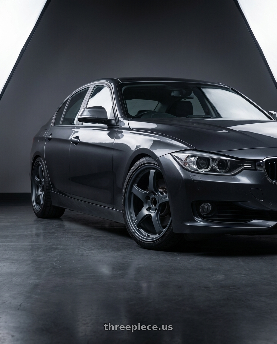 2016 BMW 3 Series F30 with Gram Lights 57CR 5x120 19x10.5+22 Gunblue II wheels