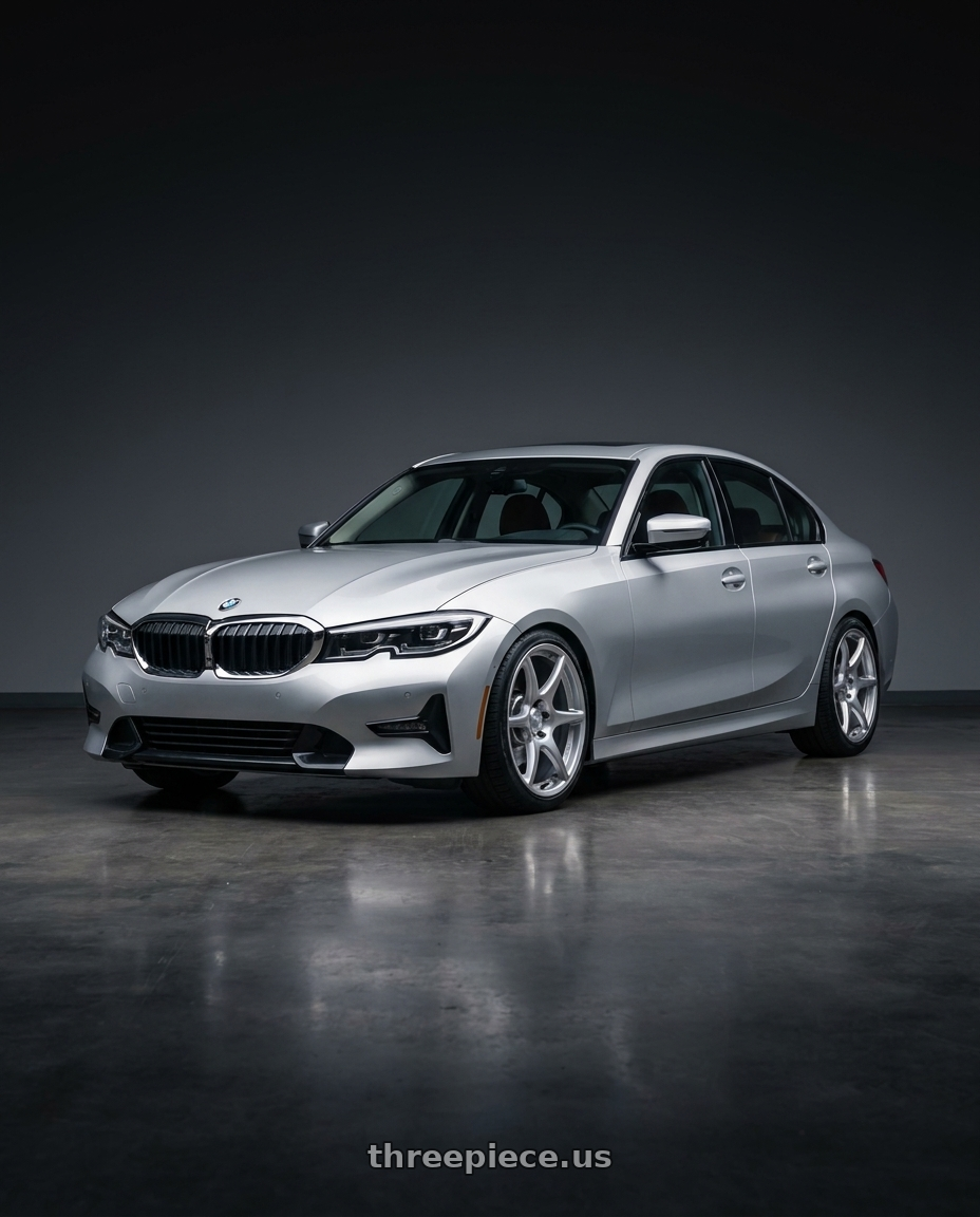 2023 BMW 3 Series G20 with Kansei K11S Tandem 5X112 19x10.5 22 Hyper Silver wheels