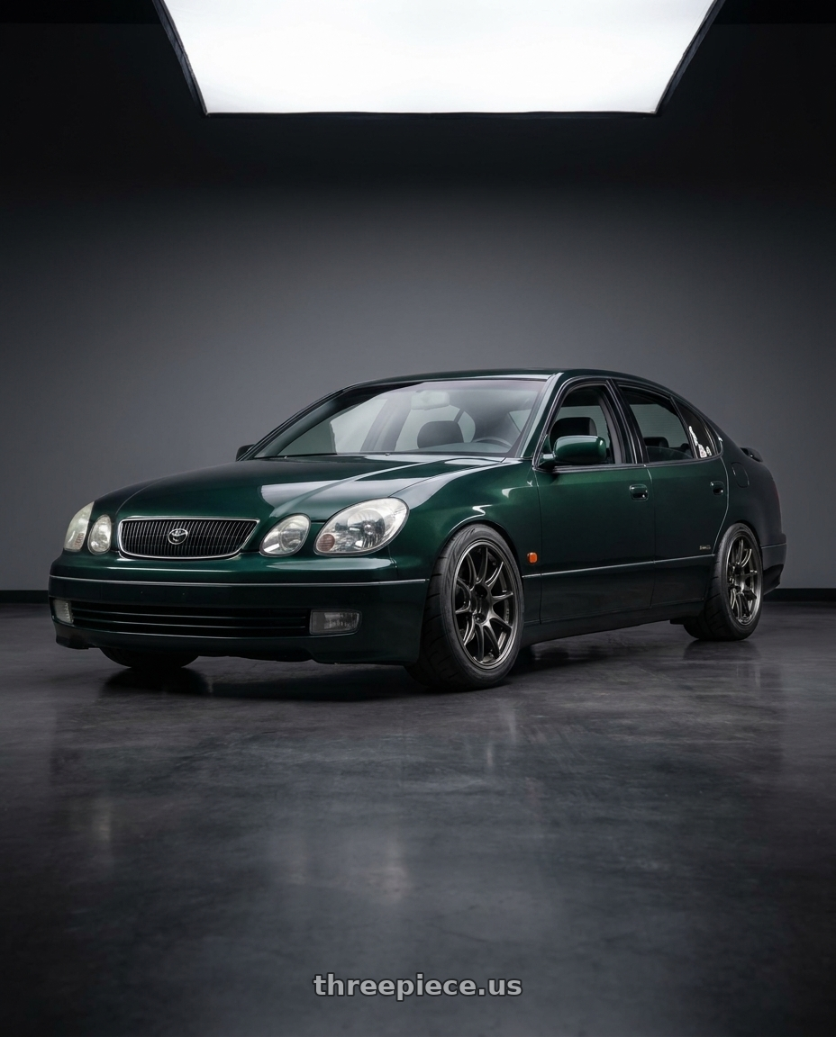 1998 toyota aristo with WedsSport TC105X 5x114.3 18x10.5+25 EJ Titan Face: RR wheels