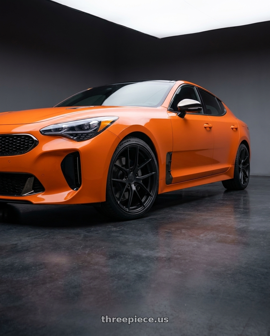 2019 KIA stinger gts  with Niche 1PC M190 GAMMA 5X114.3 19X8.5 +35 MATTE BLACK wheels