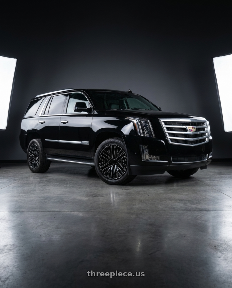 2016 cadillac escalade with Performance Replicas PR197 6X139.7 24X10 +31 GLOSS BLACK MILLED wheels