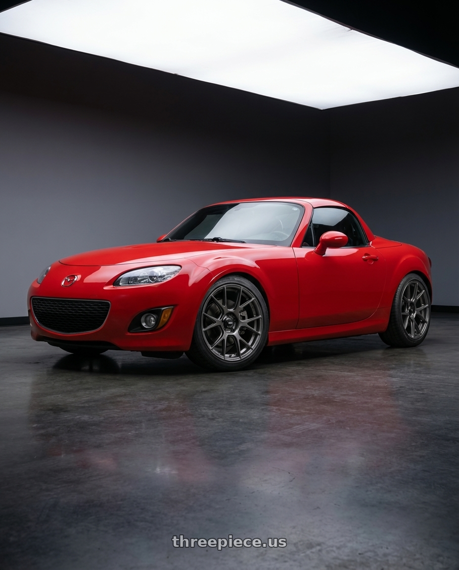 2012 Mazda MX-5 Miata NC with Konig Ampliform 5x114.3 17x9+40 Dark Metallic Graphite wheels