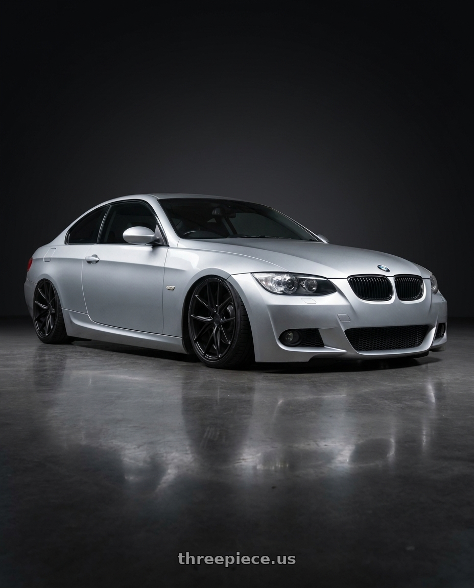 2012 BMW 3 Series E92 with Niche 1PC M117 MISANO 5X120 19X8.5 +35 MATTE BLACK wheels