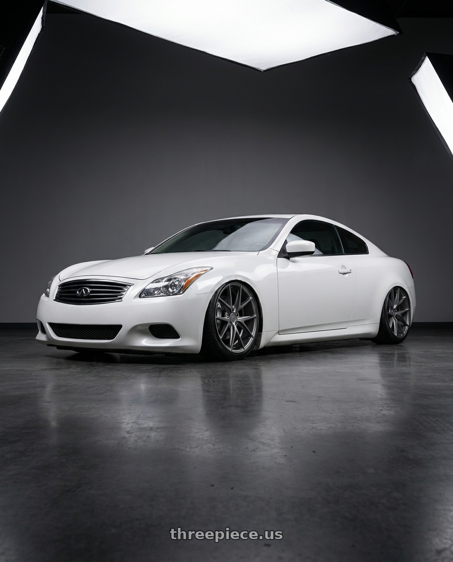2014 Infiniti G37 Coupe with Niche 1PC M116 MISANO 5X114.3 19X8.5 +33 MATTE GUN METAL wheels