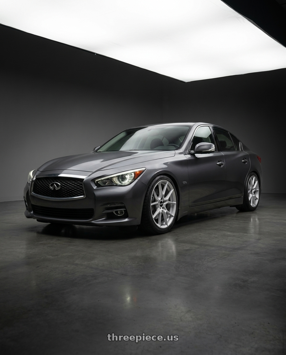 2014 infinity q50 awd with Rotiform RC199 KPR 5X112 20x10.5 +35 SILVER wheels
