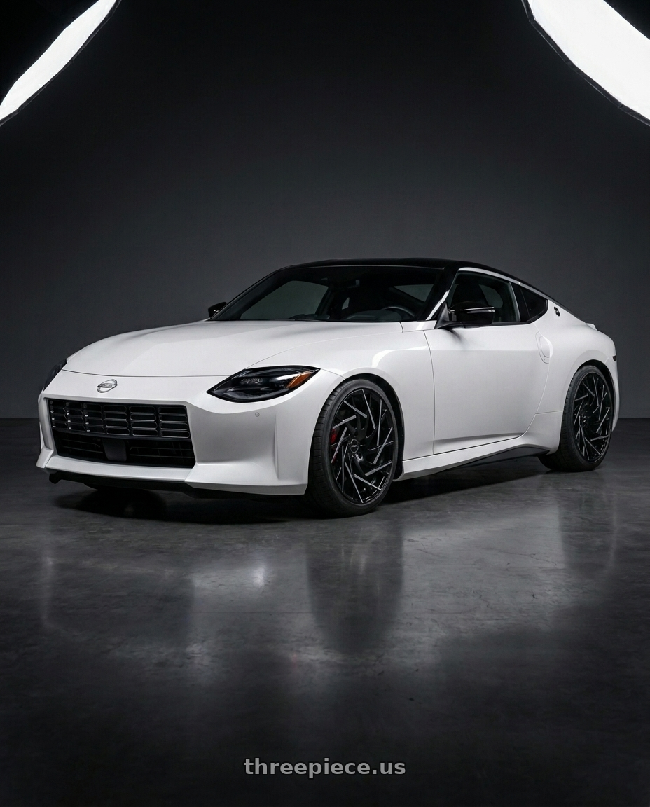 2024 Nissan Z with Strada Nido 5x114.3 20x8.5 +35 Gloss Black Machined Tips wheels