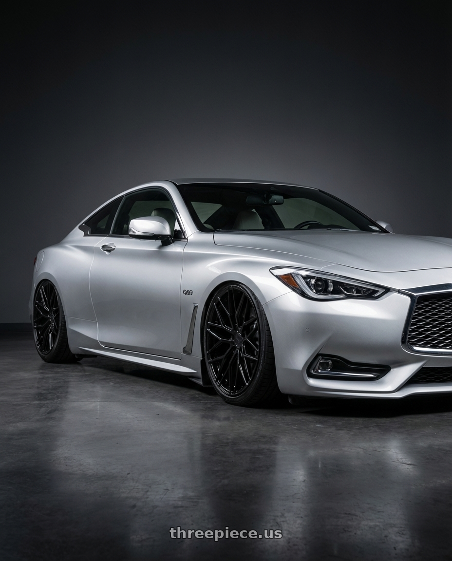 2020 Infiniti Q60 with Avant Garde Wheels M520R 5X114.3 20x10 +35 Gloss Black wheels