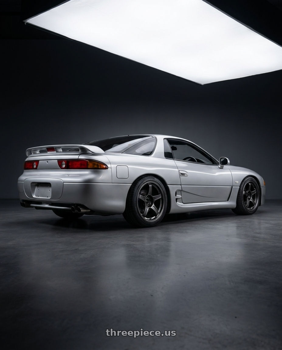 1994 Mitsubishi GTO with Ssr Gtx03 5x114.3 18x8.5+45  BLACK GRAPHITE wheels rear three quarter view square tires