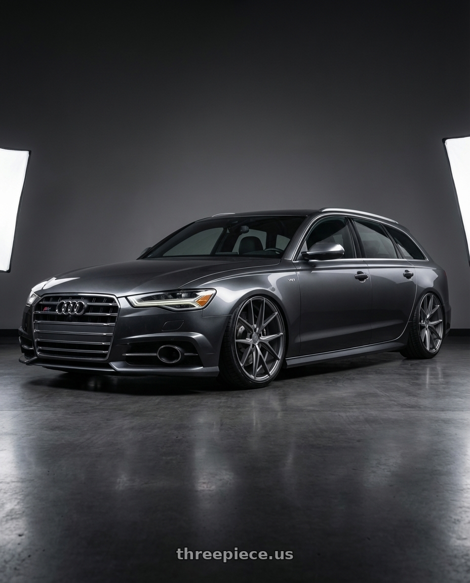 2016 Audi S6 C7 with Niche 1PC M116 MISANO 5X112 20X10.5 +20 MATTE GUN METAL wheels front three quarter view stanced stance