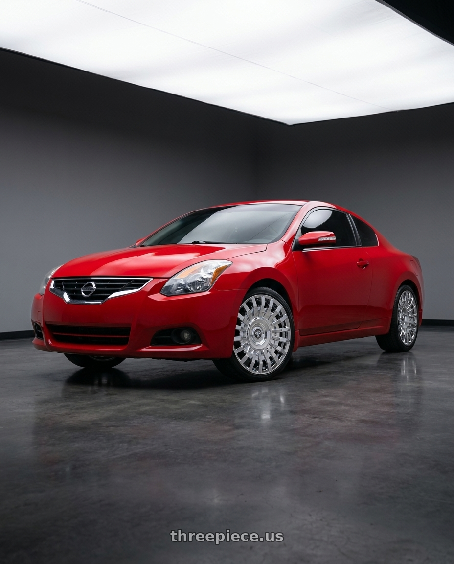 2010 Nissan Altima Coupe with DUB 1PC HONCHO 5x108 / 5x114.3 22x9 +38 Chrome wheels