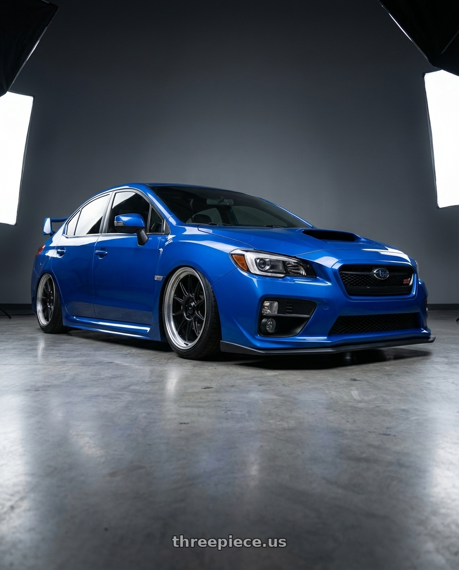 2013 Subaru WRX STI with Konig Countergram 5x114.3 18x9.5+25 Matte Black / Matte Machined Lip wheels