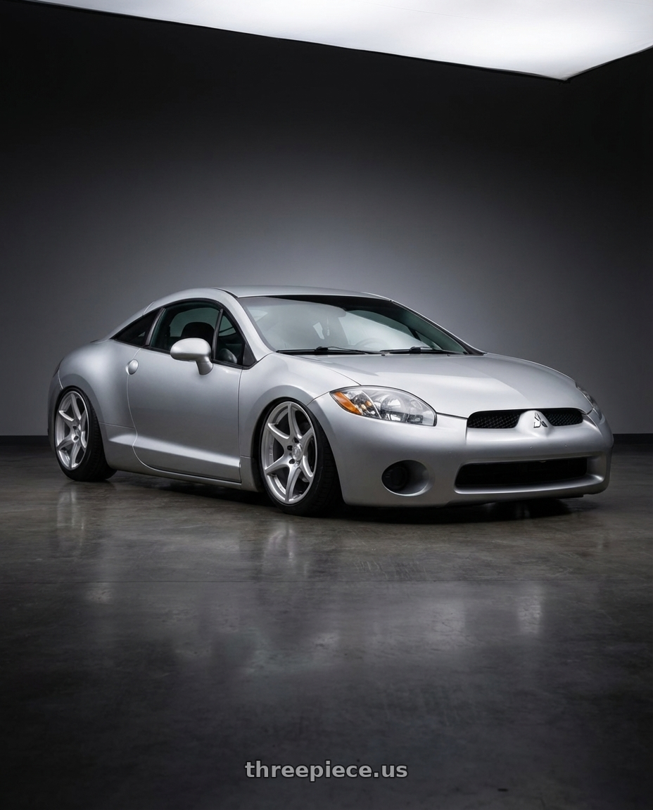 2010 Mitsubishi Eclipse with Kansei K11S Tandem 5x114.3 19x9.5 12 Hyper Silver wheels