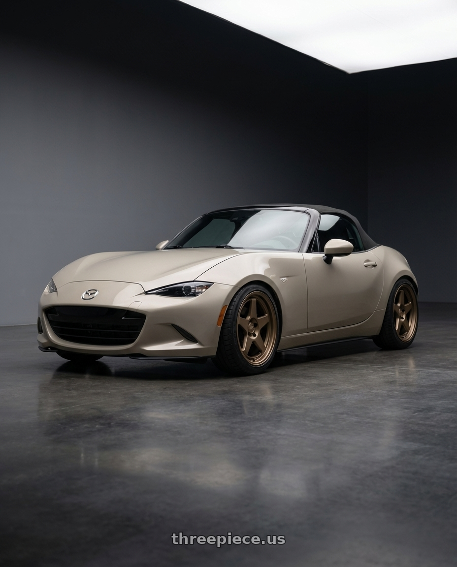 2021 Mazda MX-5 Miata ND with Kansei K12B KNP 5x114.3 17x9 22 Bronze wheels