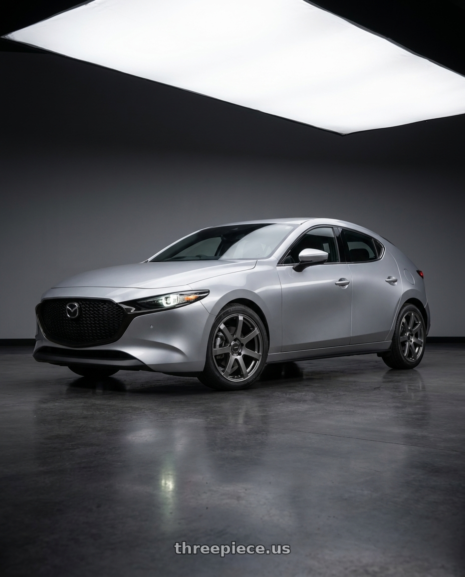 2022 mazda 3 with Enkei PF07 5x114.3 19x8+45 Dark Silver wheels