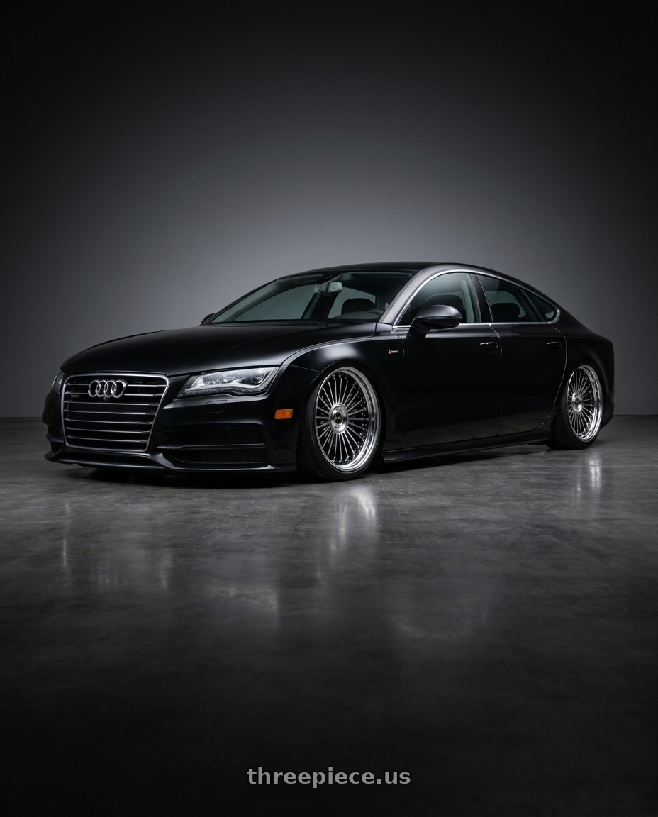 2012 audi A7 with Work Emitz Black Polish 5x112 19x8.0 +22 wheels