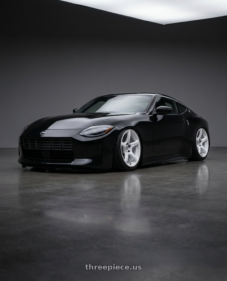 2025 Nissan Z with Work Emotion T5r 5x114.3 19x9.5 +35 Ice White wheels