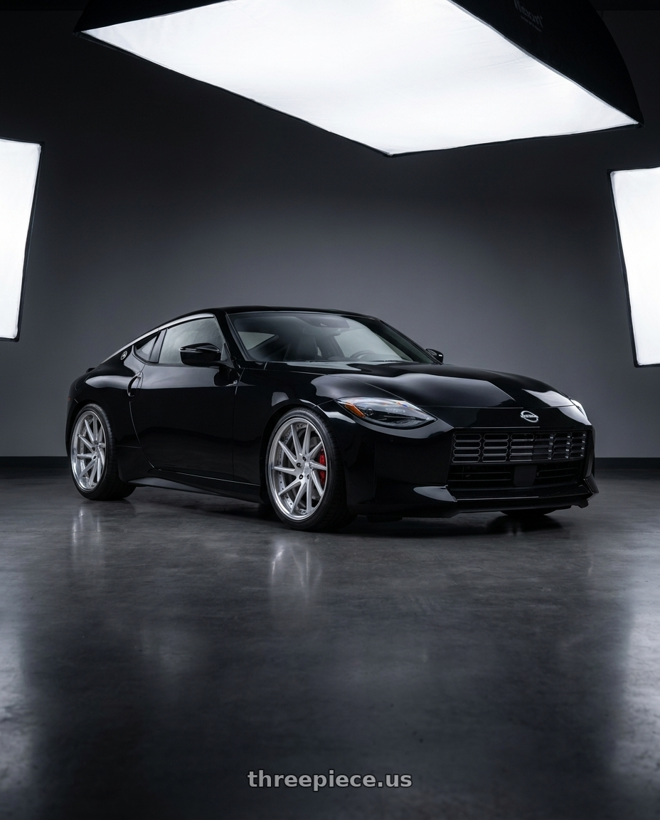 2025 Nissan Z with Work Gnosis Cvs 5x114.3 19x9+12 W Disk Matte Silver wheels