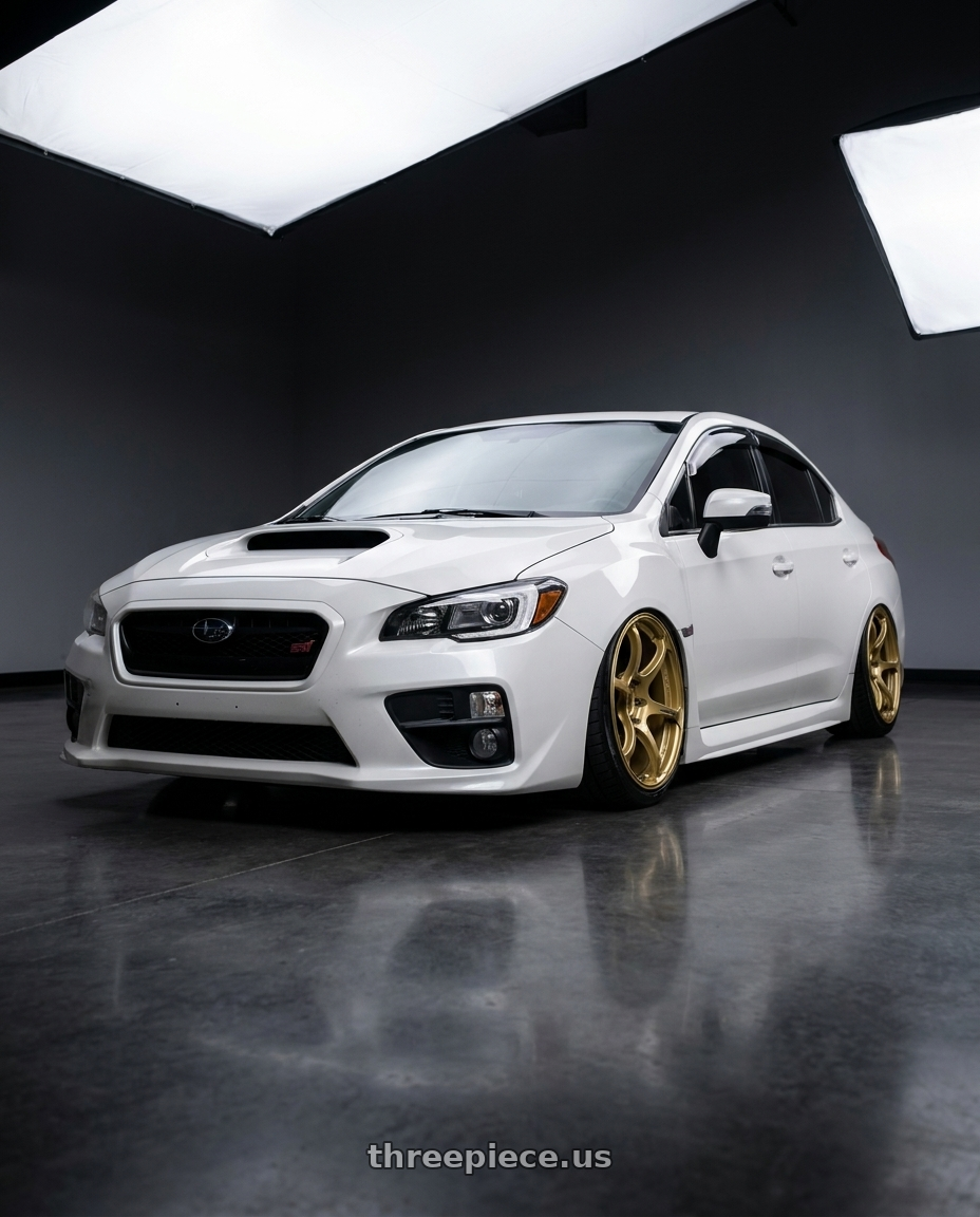2015 subaru wrx sti with Advan RGIII 5x114.3 18x10+35 Gold wheels